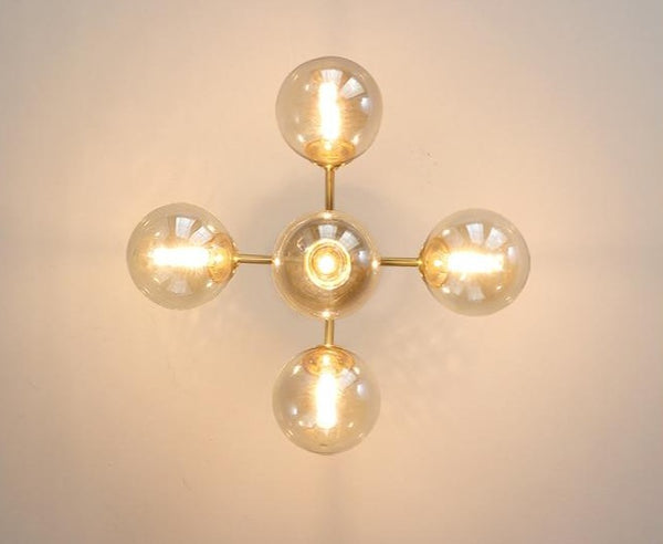 Luci della Scandinavia - Rhizome - Lampadario a LED interamente in rame. Illuminazione moderna per sale da pranzo, corridoi o, perché no, anche per l'ingresso? Due opzioni di dimensioni: 3 teste - 5-10 5 teste - 10-15 54 W 100 cm di larghezza, 100 cm di altezza, 50 cm di diametro 3 opzioni di colore del corpo 3 opzioni di colore dell'illuminazione