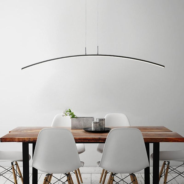 Lights of Scandinavia - Horizon - Moderne LED-Pendelleuchte mit Fernbedienung für Arbeitszimmer, Küche, Esszimmer, Wohnzimmer, Hängeleuchte mit Kabel, Eingangsspannung AC 90-260 V. 1. Kaltweiß/Warmweiß --- Ohne Fernbedienung, nur eine Farbe. 2. Helligkeit dimmbar --- Mit Fernbedienung (Lichtfarbe von Kaltweiß bis Warmweiß und Helligkeit von schwach bis stark einstellbar). 3. Spannung: 110 V/120 V/130 V/220 V/230 V/240 V. 4. Größe: 120 cm, 24 W. 5. Fernbedienung: Helligkeit und Farbtemperatur einstellbar. 6. Leuchtmittel enthalten: Ja. Kaltweiß (ohne Fernbedienung): Nur eine Farbe (6000 K-6500 K). Warmweiß (ohne Fernbedienung): Nur eine Farbe (3000 K-3500 K). Helligkeit dimmbar: Kaltweiß, Neutralweiß, Warmweiß. Mit Fernbedienung.