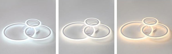Luci della Scandinavia - Olympia - Moderna plafoniera a LED bianca semplice. Si adatta alla maggior parte delle stanze e crea un'atmosfera armoniosa con la possibilità di cambiare le funzioni di illuminazione tramite telecomando. Corpo e telaio in alluminio, coperture LED in acrilico. Applicazione: soggiorno, camera da letto, ingresso, atrio, corridoio, corridoio, balcone ecc. Olympia è disponibile in 3 diverse dimensioni: Cerchio singolo - D40 cm, 5-8 m² Due cerchi - D30 cm x D50 cm, 8-12 m² Tre cerchi - D20 cm x D30 cm x D40 cm, 12-18 m² D30 cm x D40 cm x D50 cm, 18-22 m² D40 cm x D50 cm x D60 cm Altezza: 12 cm